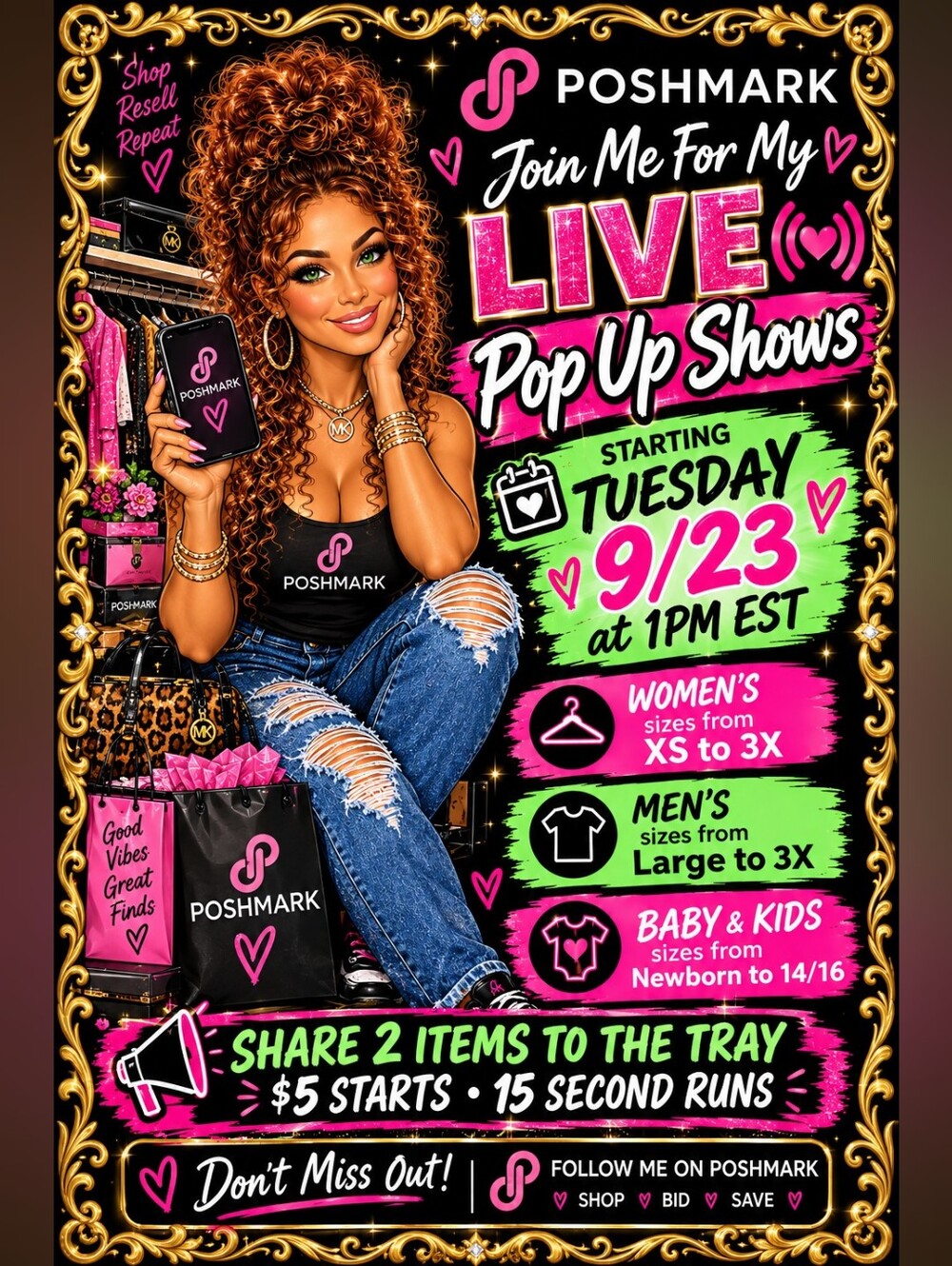 I'm GOING LIVE baby! Tuesday 9/23 @ 1pm EST - $5 STARTS, 15 SEC RUNS!